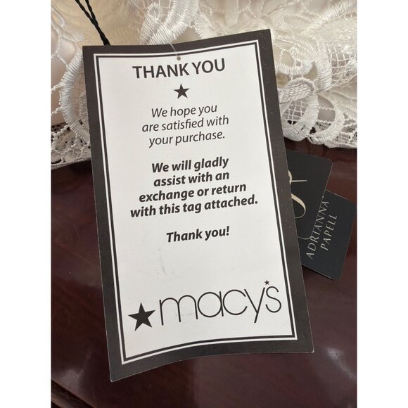 Adrianna Papell Ivory Lace Sheath Dress Illusion Neckline Size 10 NWT - Picture 16 of 16